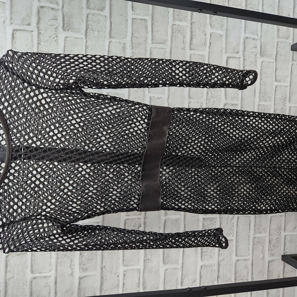 Black Mesh Long Sleeve Dress